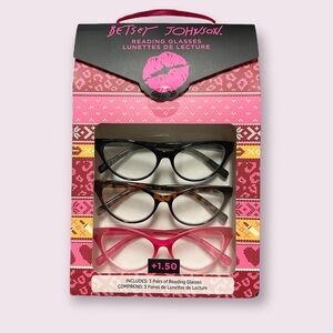 Betsey Johnson 3PCK Reading Glasses Set